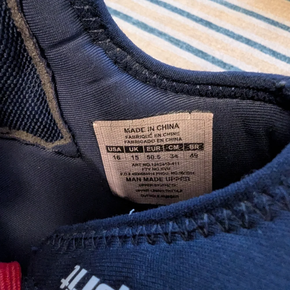 Under Armour Men's Navy and Red High-Top Sneakers - Picture 9 of 10